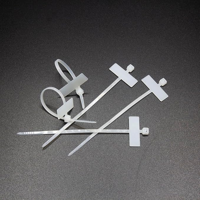 REXUS Plastic Cable Tie With Inner Label 100 Pcs Write on Tags Wire Zip Ties Cable Mark Tags 3 x 100mm Nylon Power Marking Label Binding Strap(CT_PL_LI100)