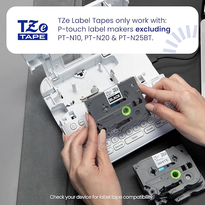 Brother Genuine P-Touch TZe Black Print on Clear Label Tape (TZe161), Laminated,1-1/2in x 26.2ft (36mm x 8m), for Select P-Touch Label Makers, Durable, Water-Resistant, Indoor/Outdoor Use