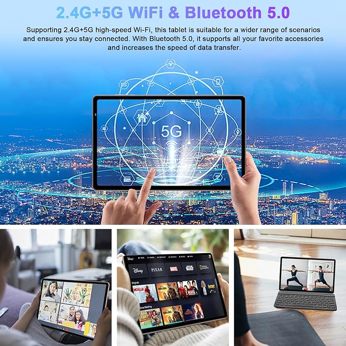 2025 Tablet, 10 Inch Android Tablet 20GB RAM+128GB ROM+1TB Expand, Octa-Core Android 14 Tablets with Keyboard, Mouse, HD IPS Touchscreen, 6000mAh, BT 5.0, WiFi 6, Widevine L1, Split Screen -Rose Red