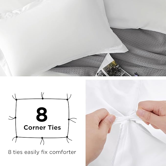 Bedsure Duvet Cover King Size - Only Includes 1 Duvet Cover (104"x90"), Hotel Luxury Soft Double Brushed All Season Bedding for Kids & Adults, Zipper Closure, NO Comforter, White