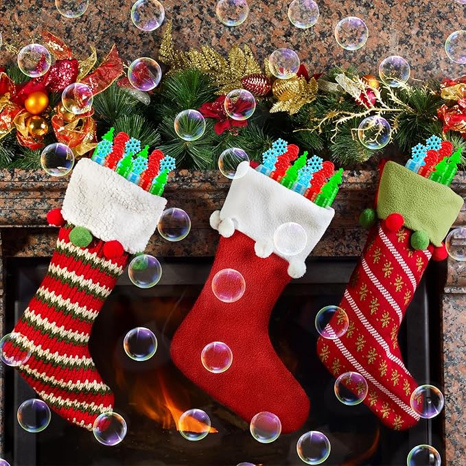 Christmas Goodie Bag Stocking Stuffers Fillers for Kids 32 Pack, Mini Bubbles Classroom Toys Gifts Party Favors Supplies for Toddlers, Xmas Small Holiday Class Treat Prize Stuff Activities for Student