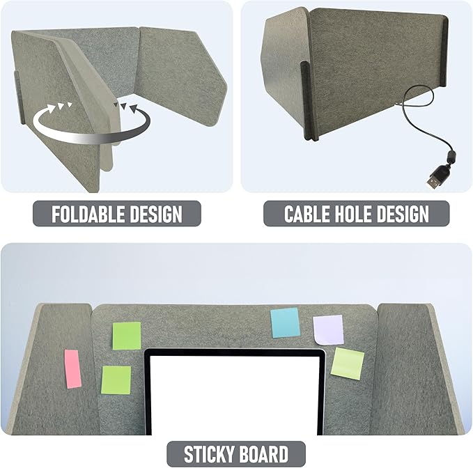 29.1"x22.8"x1.2" Acoustic Desk Divider, Sound Absorbing, Freestanding Soundproof Privacy Panel, Reduce Noise, Increase concentration, Made from High Quality Polyester (Abalone)