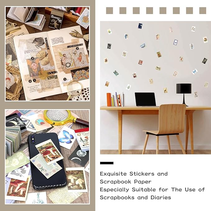 Daoeny 450 Pieces Washi Sticker Set, 9 Set Scrapbooking Diary Planner Album Diary Notebook, Scrapbooking Sticker Journaling Supplies for DIY Arts and Crafts Card Making Laptop Decoration
