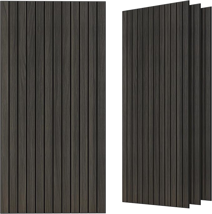 TO-TH Wood-Look Sound Panels, 4 Pack 47.2” x 23.6” Soundproof Wall Panels, Decorative Acoustic Panels,Wood Panels for Wall for Home, Office, Basement, Rustic Walnut