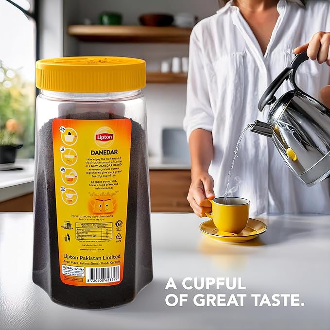 Lipton Yellow Label International Blend | Strong Black Tea | Danedar | Loose Tea with Bigger Granules | Bold & Rich Flavor For Tea Lovers | 475g