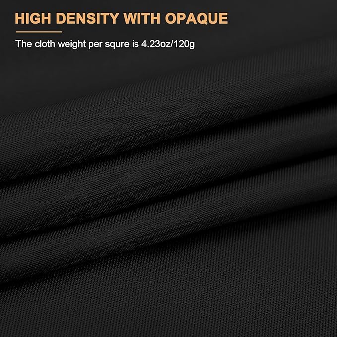 Aimosen 10 x 7 FT Black Backdrop Background for Photography, High Density Polyester Fabric Pure Black Photo Backdrop Curtain Screen Collapsible Seamless for Photoshoot Portraits Party Video Studio