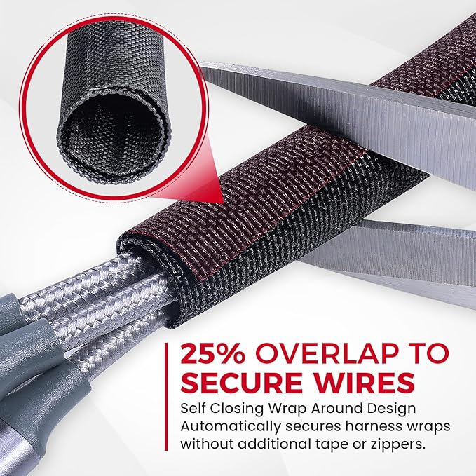 Sonoreboom Split-Cable-Sleeves Cord Management for Automotive Wires/Audio Video Cable/Multi-Cable Strings (5/16" - 18 Feet)