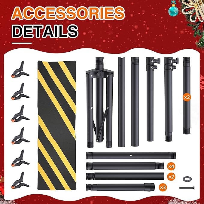 Portable T-Shape Backdrop Stand Support Kit 8x7.2ft, Adjustable Photography Green Screen Backdrop Stand for Parties, Photography Videography Studio (8×7.2Ft)