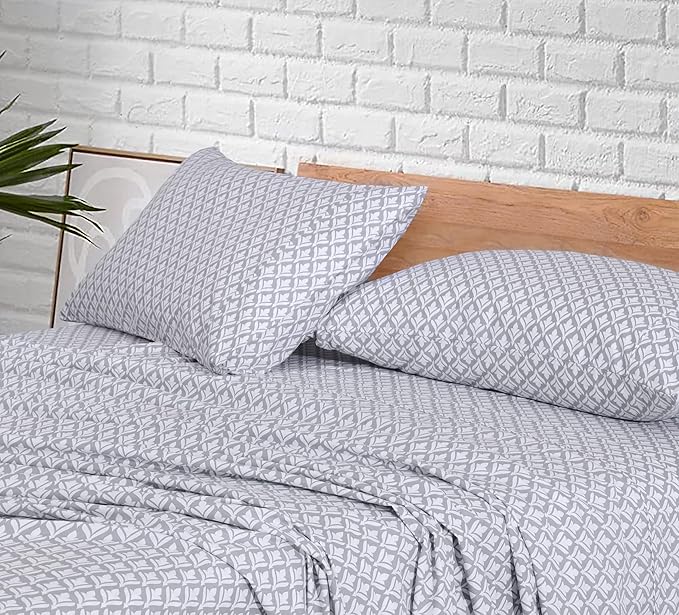 RUVANTI 100% Cotton Twin Sheets Set, 3 Pieces, Soft & Breathable Percale Weave Bedding, Deep Pocket 16", Hotel Standard, Crisp Cool Feel, Durable, Perfect Floral Bed Sheet, Idiomatic Expression