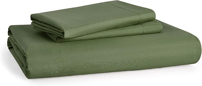 Bedsure Duvet Cover California King Size - Soft Double Brushed Bedding Set for Kids & Adults, Zipper Closure, 3 Pieces, Includes 1 Duvet Cover (104"x98") & 2 Pillow Shams, NO Comforter, Olive Green