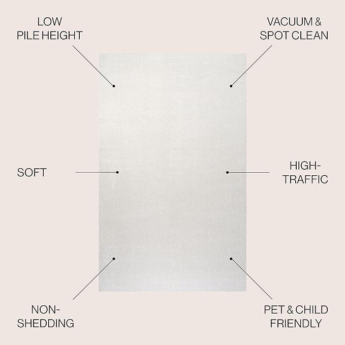 JONATHAN Y Haze Solid Low-Pile Cream 4' Round Indoor Area Rug, Coastal,Bohemian,Minimalist,Classic, Easy-Cleaning for Living Room,Bedroom,Kitchen,Pet Friendly,Non-Shedding (SEU100T-4R)