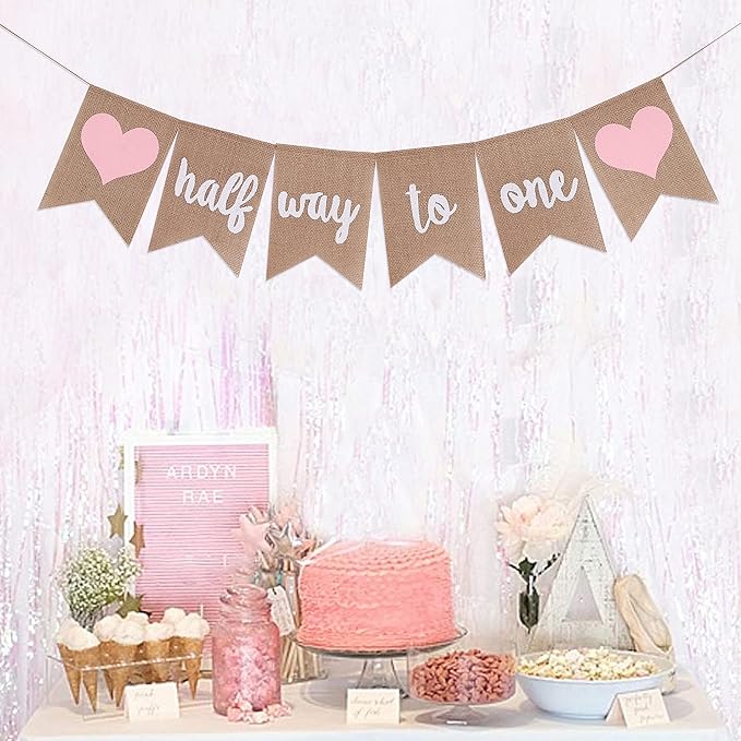 Half Birthday Banner - Its My 1/2 Birthday, Decorations, Burlap Banner, 6 Month Photo Prop, Best Party Supplies