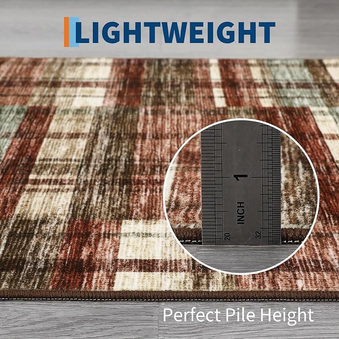 Washable Rug 10x13 Area Rug for Bedroom Modern Christmas Living Room Rug Non Slip Rustic Large Area Rug Soft Non Shedding Throw Rugs Stain Resistant Carpet for Dining Room Nursery 10'x13'