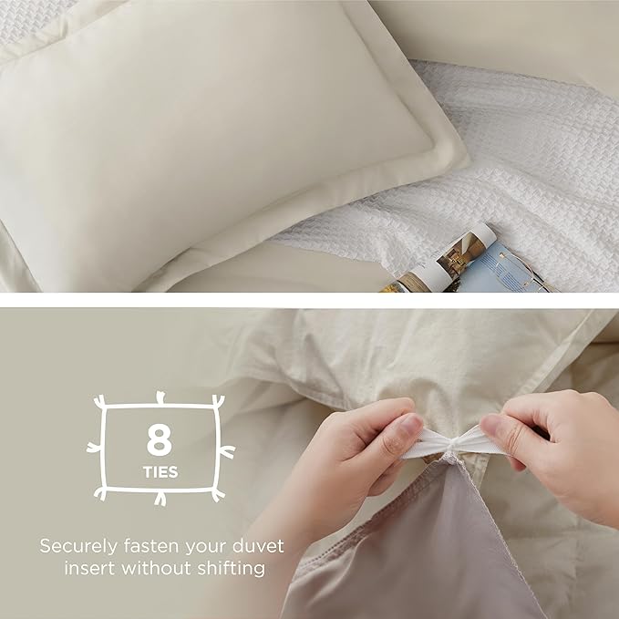 Bedsure Duvet Cover King Size - Only Includes 1 Duvet Cover (104"x90"), Hotel Luxury Soft Double Brushed All Season Bedding for Kids & Adults, Zipper Closure, NO Comforter, Linen