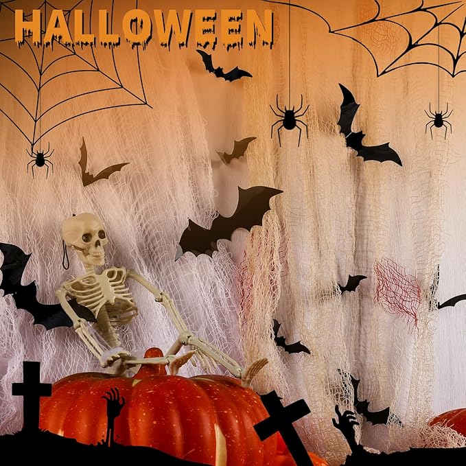 FANDAMEI 140PCS Bats Halloween Decoration, 5 Sizes Bats Wall Decor Party, 3D Bat Wall Decor for Halloween Decorations Indoor Outdoor. Black Sticky Bats Home, Bat Stickers for Window(140PCS)