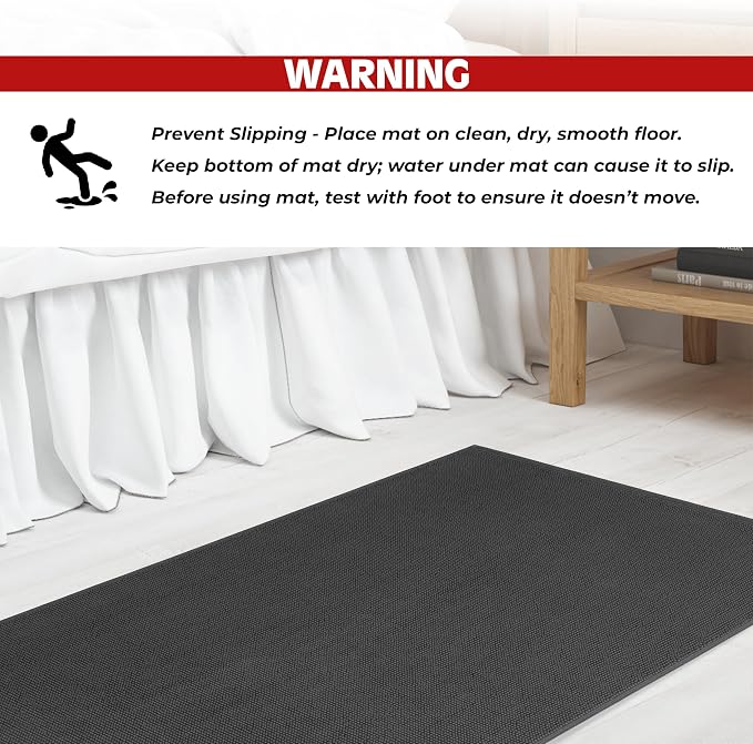Cotton Paradise 100% Cotton Turkish Bathmat Rug, Soft Absorbent Quick Dry Non Slip, 17x24 Bathmat Rug, Dark Gray