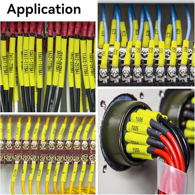 4 Pack Compatible for P-Touch Heat Shrink HSe-651 HSe651 HS651 HS651 23.6mm 0.92 Wire Cable Tube Label Tubing Tape Black on Yellow for PT Ptouch PT-300 H500 E500 E550W D600 P710BT P750W Label Printer