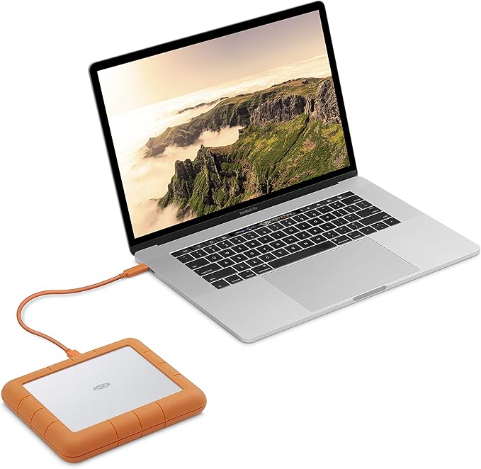 LaCie Rugged Raid Shuttle 8TB External Hard Drive Portable HDD - USB-C USB 3.0 Compatible, Drop Shock Dust Water Resistant, for Mac and PC Computer Desktop Laptop, 1 Mo Adobe CC (STHT8000800)