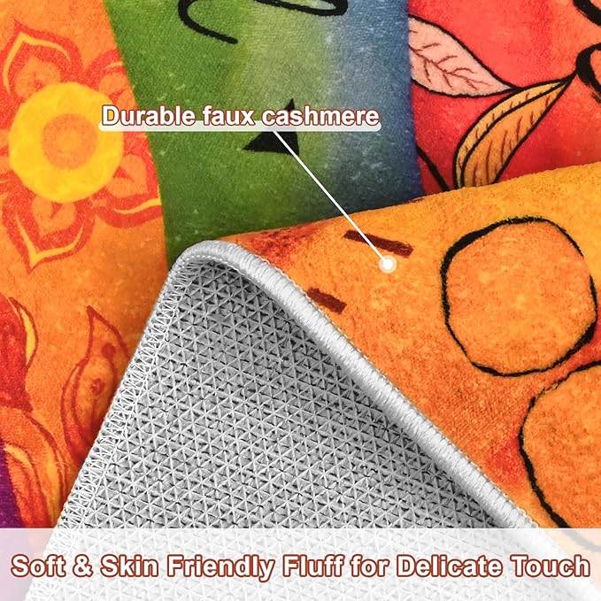 Likiyol Sun Rugs for Living Room 5x7 Area Rugs, Non Slip Washable Rugs for Bedroom Soft Faux Cashmere Inspirational Living Room Rug, Large Carpet Low Pile Rug for Dining Room, Home Office Decor