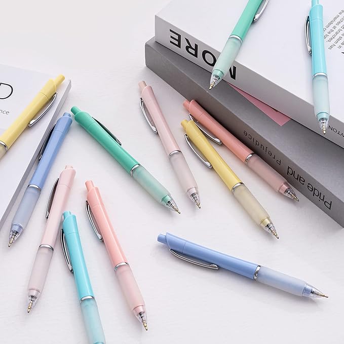 Aisibeiger Ball Point Pen Black Ink Ballpoint Pens with Super Soft Grip Medium Point 1.0mm Office Pens (12 pack)