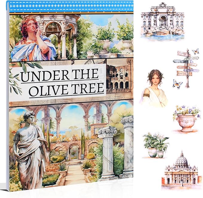 Dwpetzo Vintage Ancient Greece Mythology History Stickers Scenery Book, 20 Sheets Pre-Cut Junk Journaling Artistic Stickers for Scrapbooking, Albumn, Bujo, Scrap Book, DIY Craft Art Decor