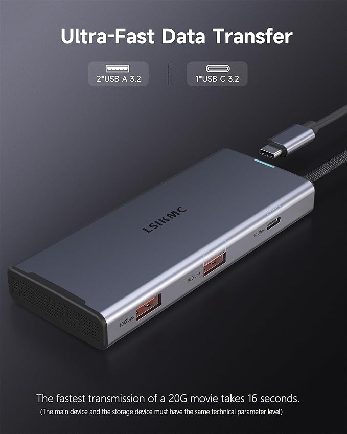 USB C Docking Station Dual Monitor 7 in 1 Laptop Docking Station Triple Monitors for DELL HP Lenovo,USBC Hub Multiport Adapter Dongle with 2HDMI 4K+8k DisplayPort+2*USB-A+1USB-C+USB-C Charging 100w