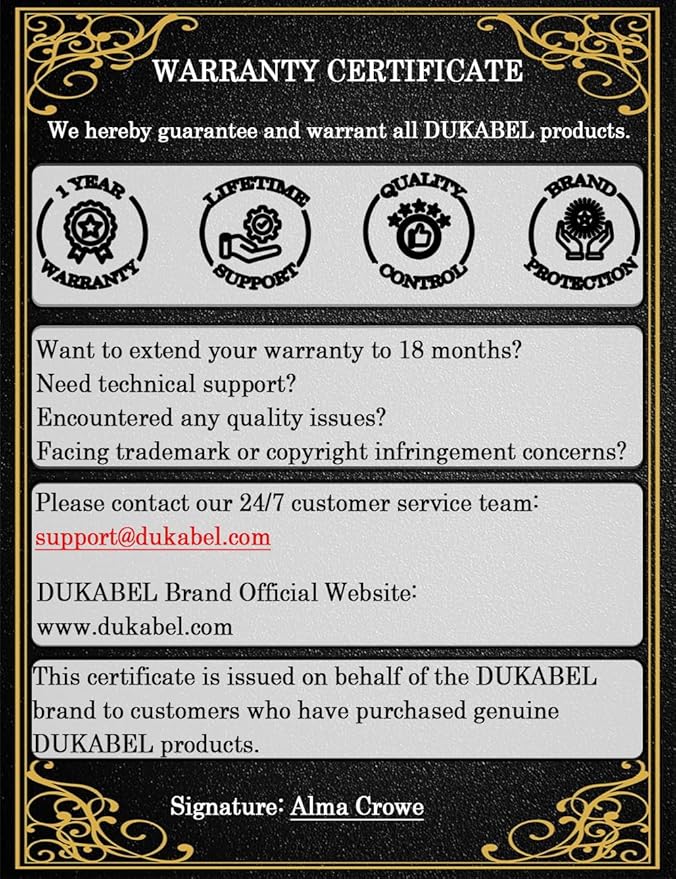 DUKABEL TopSeries 6.35mm (1/4 inch) to 3.5mm (1/8 inch) Headphone Jack Adapter, 1/8 (Female) to 1/4 (Male) Extension Cable, 3.5 to 6.35 Audio Cable for Mixer Guitar Piano Amplifier Speaker and More