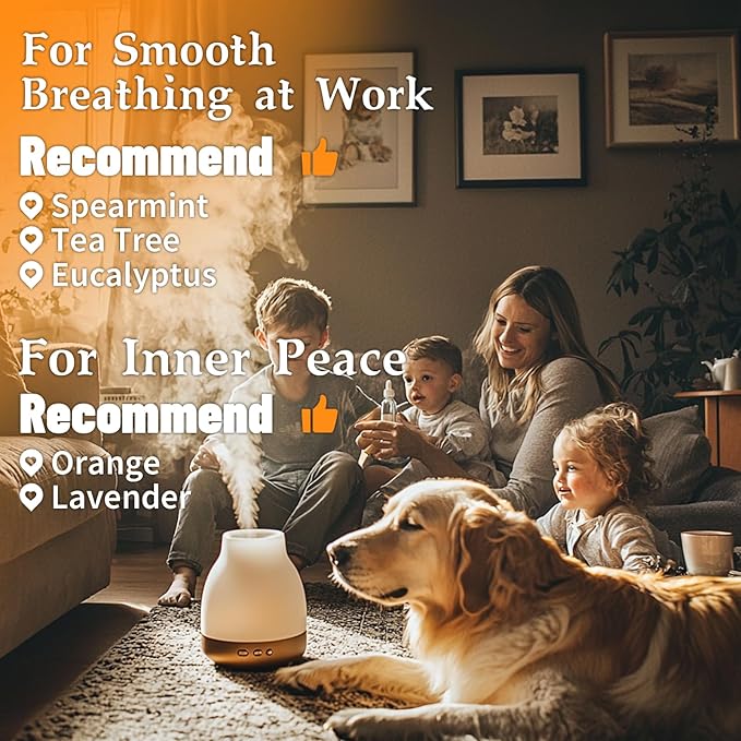 MISIJI Essential Oils for Diffuser for Home, Top 5 Aromatherapy Oils,Candle&Soap Making,10ml（Orange, Lavender, Peppermint, Eucalyptus, Tea Tree）