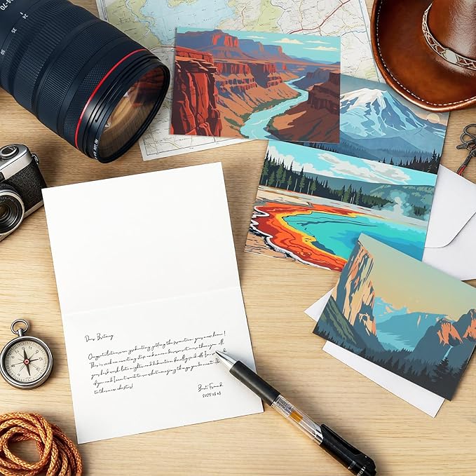 FUHITIM 48 Pack Blank Cards and Envelopes, National Parks Blank Greeting Cards, Blank Cards for All Occasion