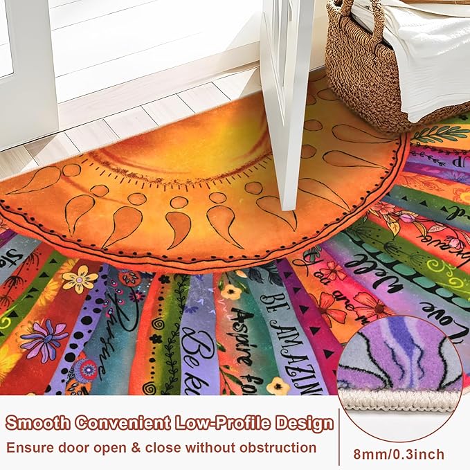 Likiyol Sun Rugs for Living Room 9x12 Area Rug, Non Slip Washable Rugs for Bedroom Soft Faux Wool Inspirational Living Room Rug, Large Floor Carpet for Bedroom, Dining Room, Home Office