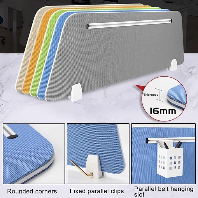 Acoustic Desk Divider - Portable Privacy Panels for Desk, Soundproof Partition for Home Office, Study Table, Workplace, Students - Enhance Focus and Productivity