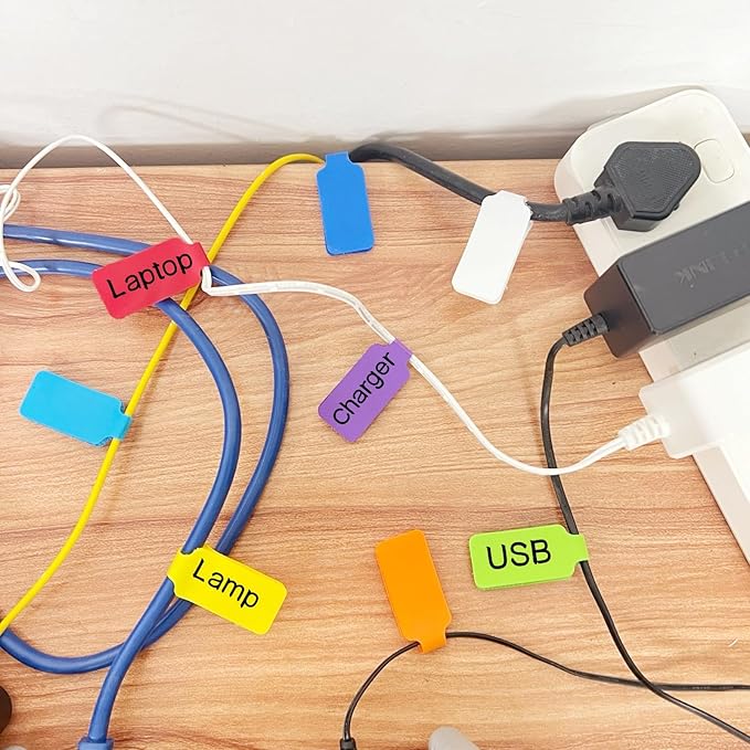 24PCS Multi-Color Cable Ties - Reusable Fastening Straps for Electronics and Cord Organizer, 8 Colors