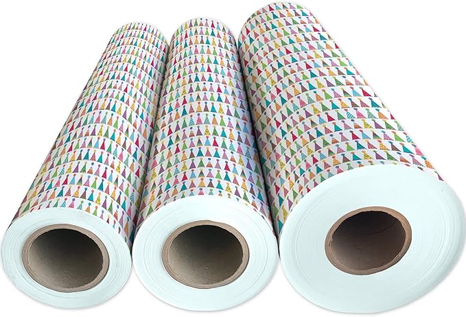 Jillson Roberts Bulk Gift Wrap, Everyday Gift Wrapping Supplies, Party Hats, 1/4 Ream 208 feet x 24 inches