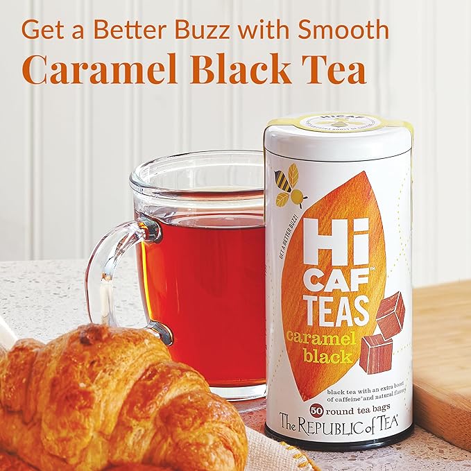 The Republic of Tea — HiCAF Caramel Black Tea, 50 Tea Bags, High in Caffeine