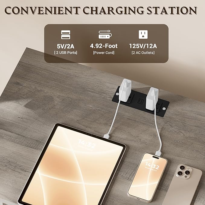 BORNOON 30.5" Nightstand with Charging Station, 3-Drawer Fluted Bedroom Chest, Wood Bedside Dresser with Power Outlets and USB Ports, Metal Slides, Stable Base, Modern Storage Cabinet for Small Spaces