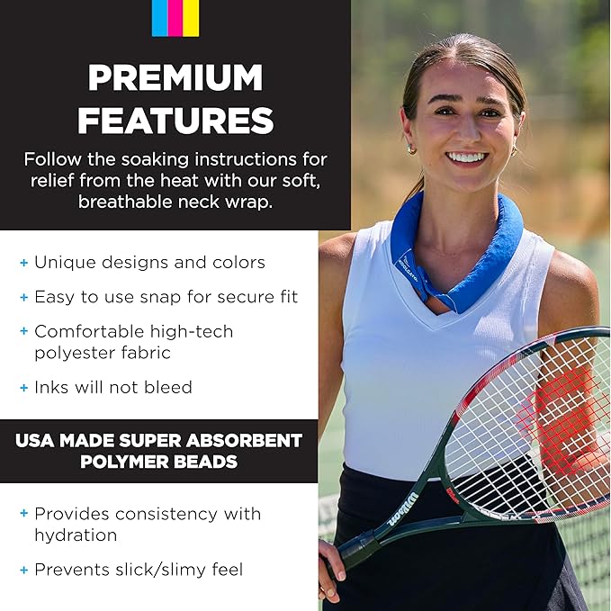 KOOLGATOR Evaporative Cooling Neck Wrap – Reusable Neck Cooler with Long Lasting Relief During Hot Weather Activities, Sports, & Outdoor Work, Golf Excuses, 1 Pack