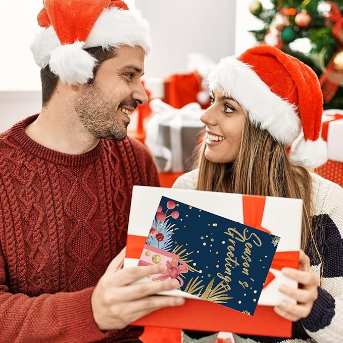 FUHITIM Christmas Cards Assortment, 24 Pcs Greeting and New Years Cards with 6 Designs for Christmas, Holiday, New Year Gift (4x6 Inch)