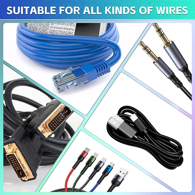 360PCS Cable Labels, 12 Colors Waterproof Cable Tags Wire Cord Label for Electronics Cable Management, Self Adhesive Color Border Cord Labels for Laser Printer and Handwriting