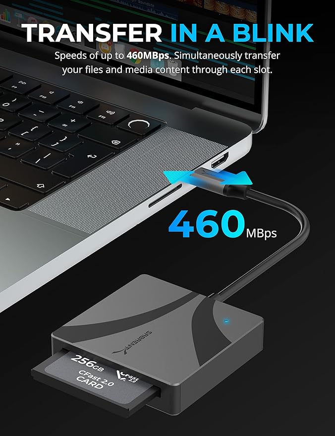 SABRENT USB Type C CFast 2.0 Card Reader [CR-CF20]