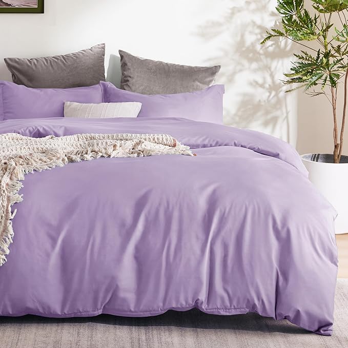 Bedsure Duvet Cover Full Size - Soft Double Brushed Bedding Set for Kids & Adults, Zipper Closure, 3 Pieces, Includes 1 Duvet Cover (80"x90") & 2 Pillow Shams, NO Comforter, Orchid Bloom