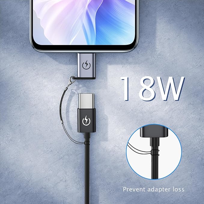 USB C to Micro USB Adapter (4 Packs), ，Micro USB to Type-C Adapter，Supports 18W Fast Charging, Does not Support OTG Connection, Such as Headphones, External Hard Drives, Keyboards