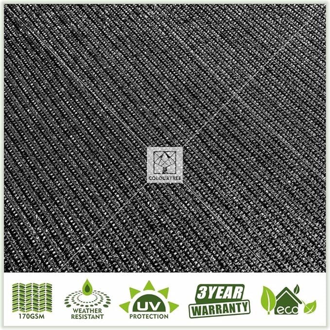 ColourTree Customized Size 6' Black and White Fence Screen Privacy Screen Heavy Duty Cable Zip Ties Included