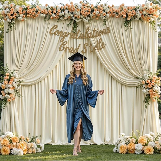 4 Panels Beige Backdrop Curtain for Wedding Parties Wrinkle Free Beige Photo Curtains Backdrop Drapes Fabric Decoration for Baby Shower Photoshoot 20ft(W) x 10ft(H)
