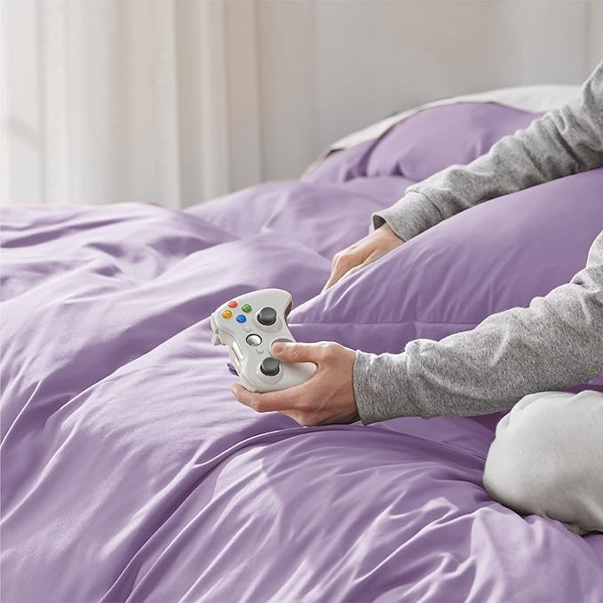 Bedsure Duvet Cover King Size - Soft Double Brushed Bedding Set for Kids & Adults, Zipper Closure, 3 Pieces, Includes 1 Duvet Cover (104"x90") & 2 Pillow Shams, NO Comforter, Orchid Bloom