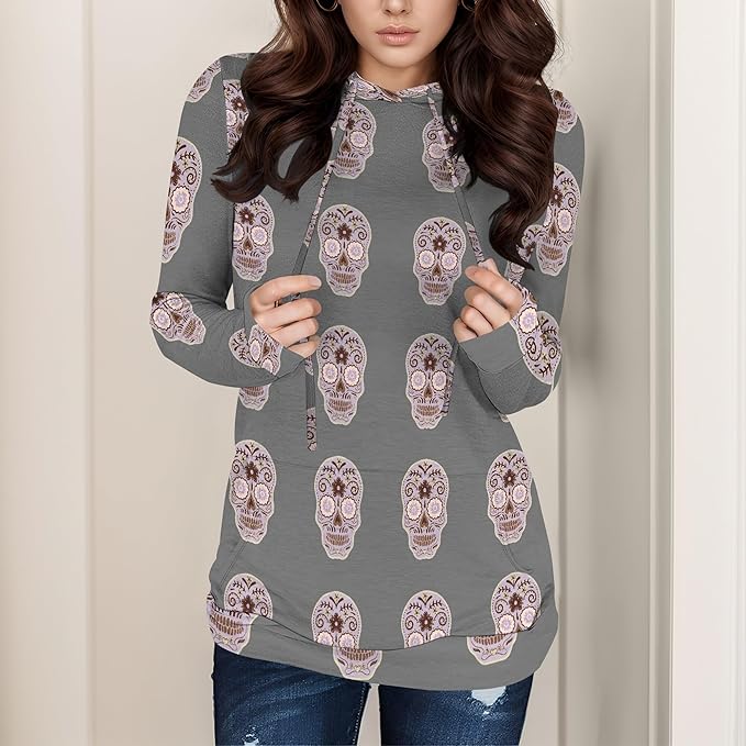 Halloween Sweatshirts For Women Long Sleeve Spooky Graphic Sweatshirts Pumpkin Pullover Halloween Party Club Wear