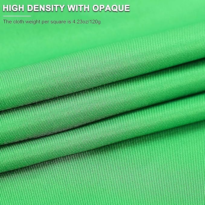 Aimosen 10 X 7 FT Green Screen Backdrop for Photography, Chromakey Virtual GreenScreen Background Sheet for Zoom Meeting, Cloth Fabric Curtain for Party Decor Video Studio Calls Streaming Gaming Photo