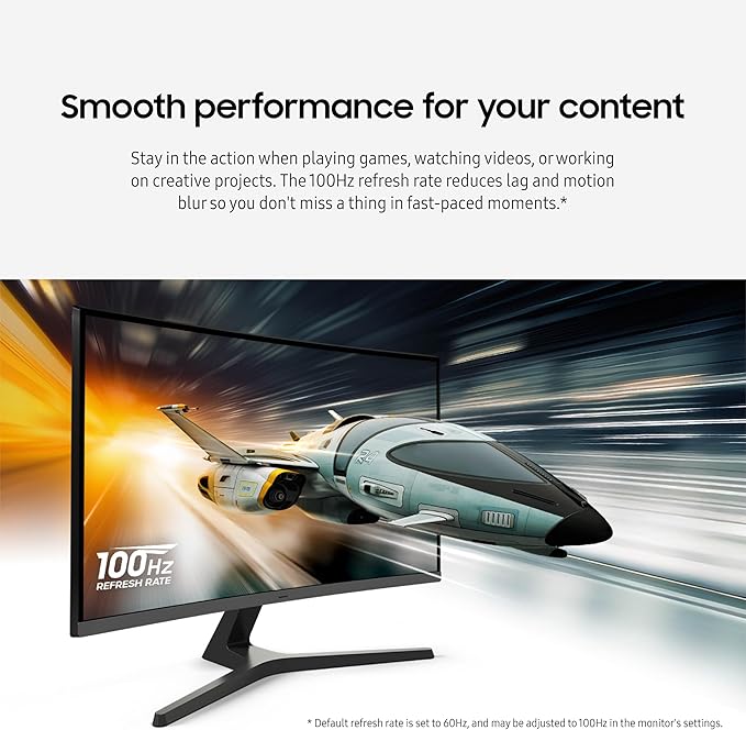 Samsung 27-inch S3 (S39GD) FHD 100Hz Curved Monitor, Game Mode, Eye Saver Mode, Multiple Connectivity with HDMI Port, Built-in Speakers, LS27D396GANXZA, 2025