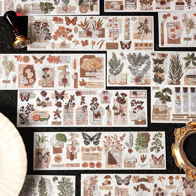 Ptyism 426 Pcs/24 Sheets Stickers for Scrapbooking,Sticker for Journaling Scrapbooking Stickers for Scrapbooking Art Journal Bullet Journal Accessories