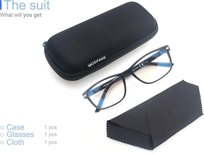 MODFANS Progressive Multifocus 1.0 Reading Glasses,Blue Light Blocking Glasses,Anti-Glare,Anti-Eye Fatigue,UV Protection for Computer/TV/Tablet/Phone,Readers with Comfort Sping Hinge