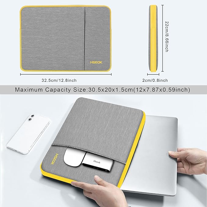 Hseok Laptop Case 13 Inch Sleeve Compatible with MacBook Air 13 M3 A3113 M2 A2681 M1 A2337 A2179 A1932/Pro 13 M2 M1 A2338 A2251 A2289 A2159 A1989 A1706 A1708, Classic Carry on Case,L02G01
